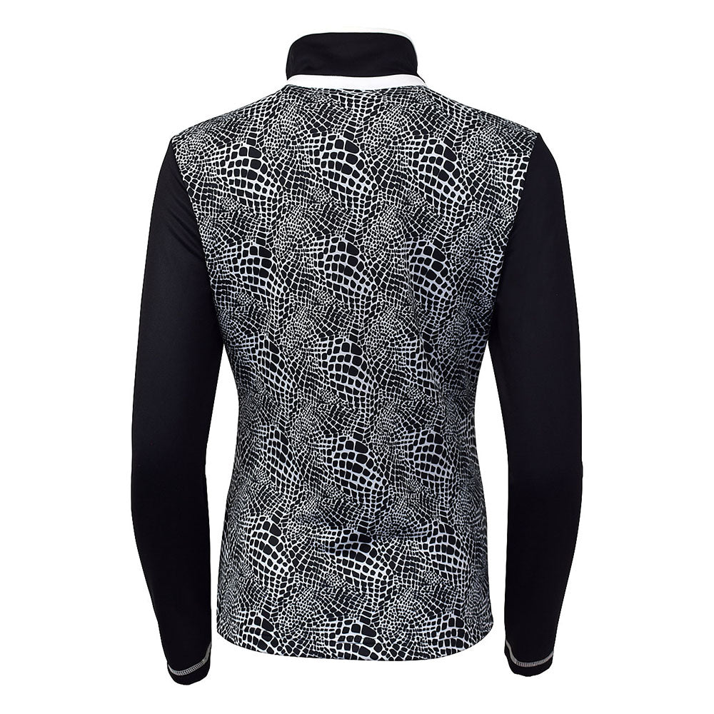 Pure Golf Ladies Patterned Full Zip Mid-Layer in Mono Snake