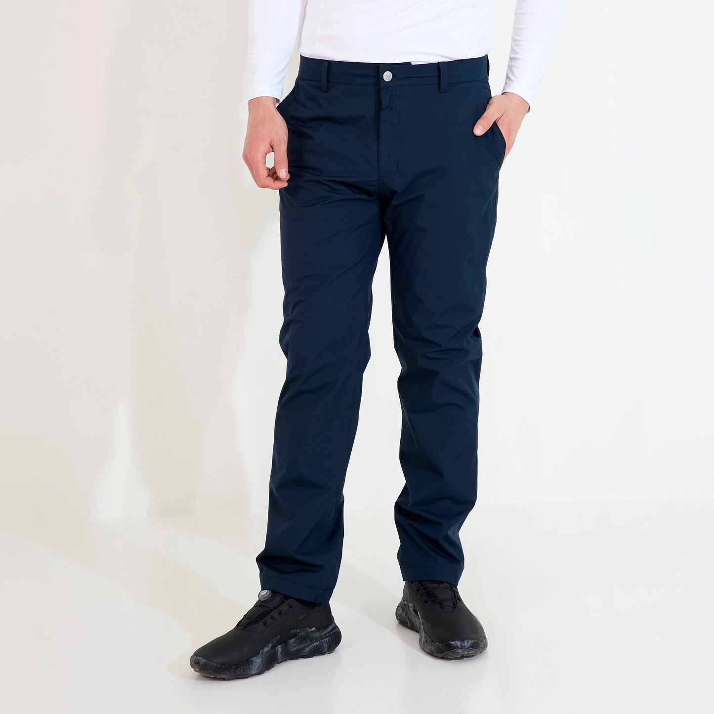 Abacus Mens Navy Links Waterproof Trousers with Brushed Inner