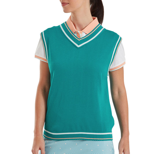 FootJoy Ladies Soft Wool Blend Sleeveless Sweater with Polished Preppy Edge