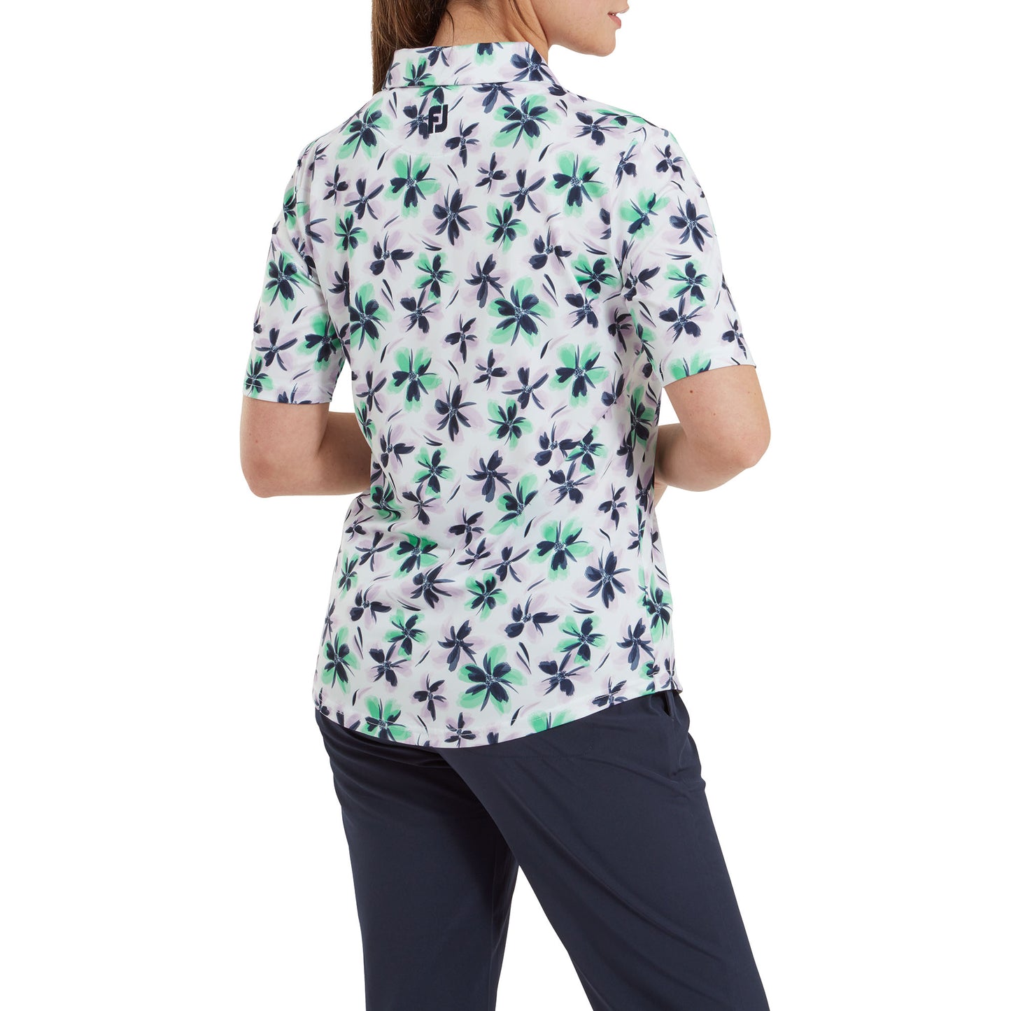 FootJoy Ladies Short Sleeve Floral Print Polo in Lavender, Mint & Navy