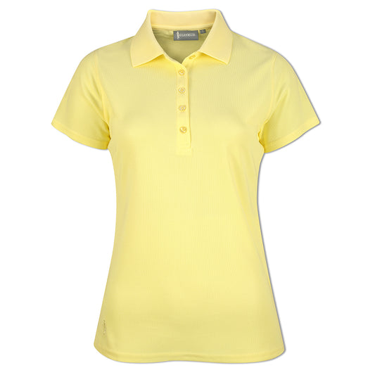 Glenmuir Ladies Short Sleeve Pique Polo with Stretch & UPF50+ in Light Yellow