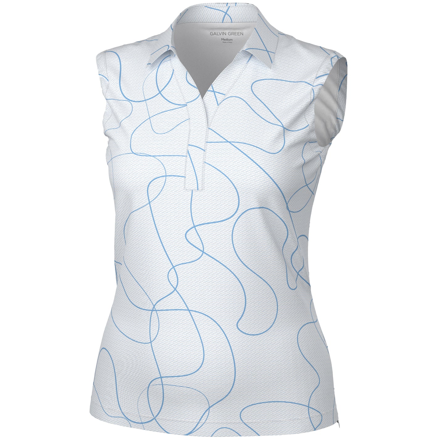 Galvin Green Ladies VENTIL8 PLUS Sleeveless Polo with Swirling Ribbon in Alaskan Blue
