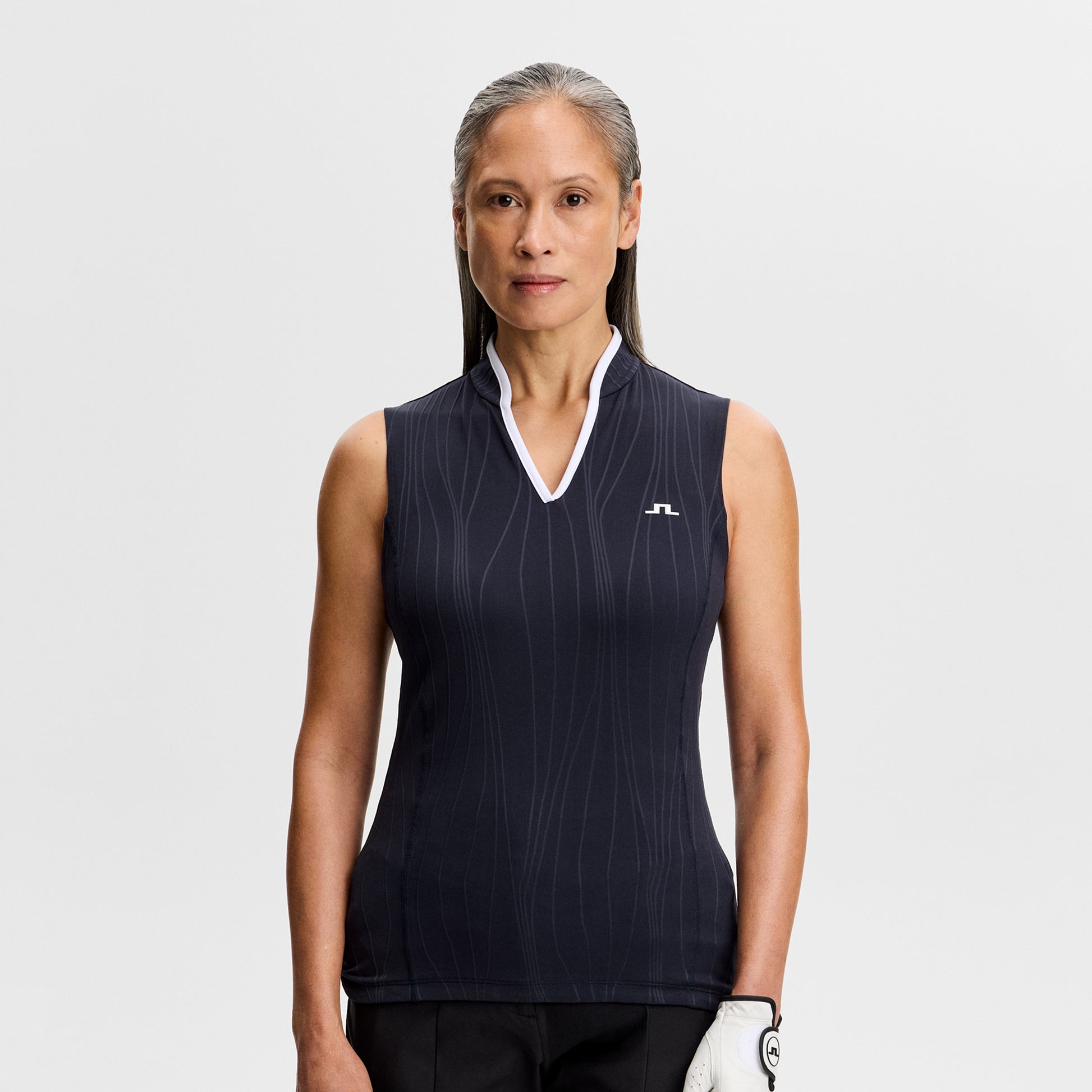 J.Lindeberg Ladies Navy Sleeveless Polo for Elevated Style & Unmatched Comfort