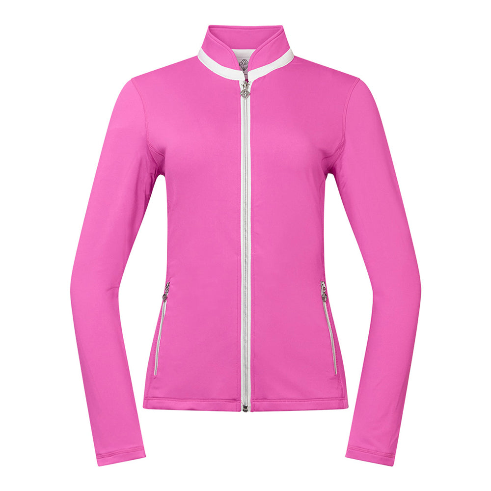 Pure Golf Ladies Mid-Layer Stretch Jacket in Azalea Pink