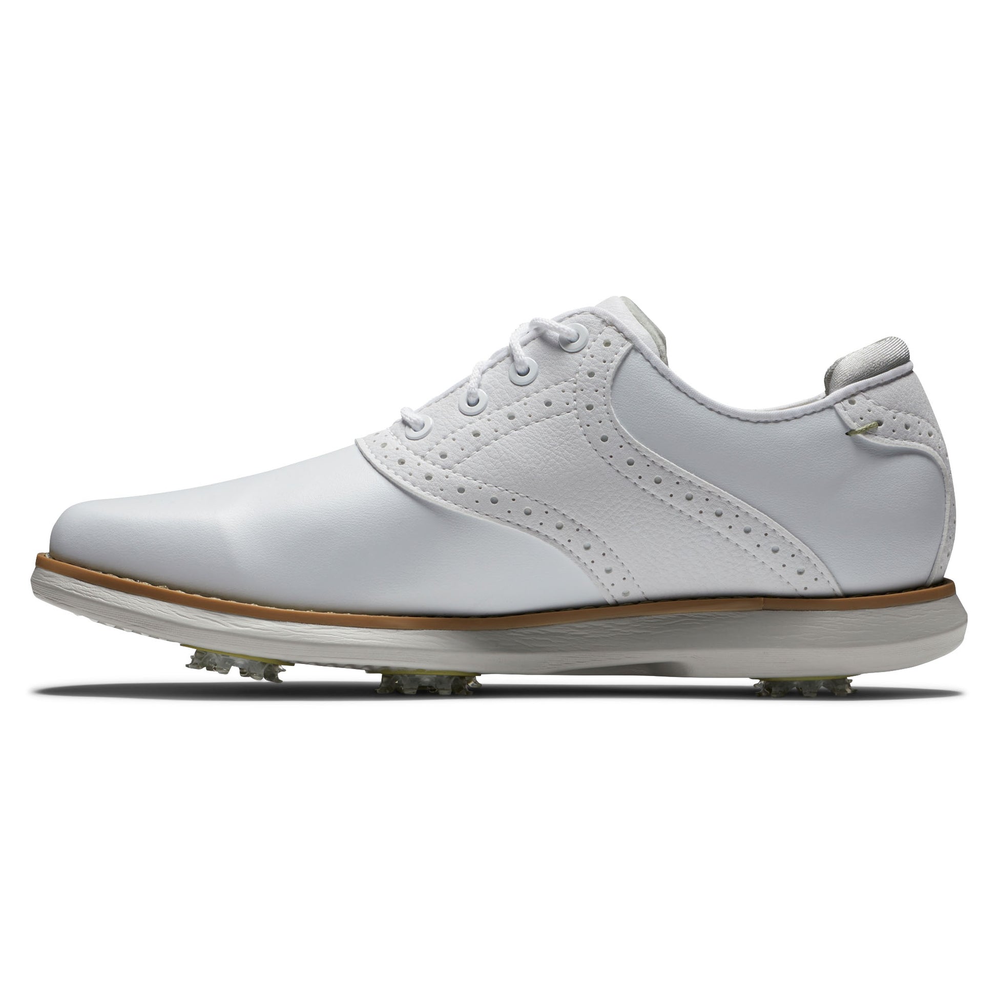 FootJoy Ladies Traditions Waterproof Golf Shoe in White with Softspikes
