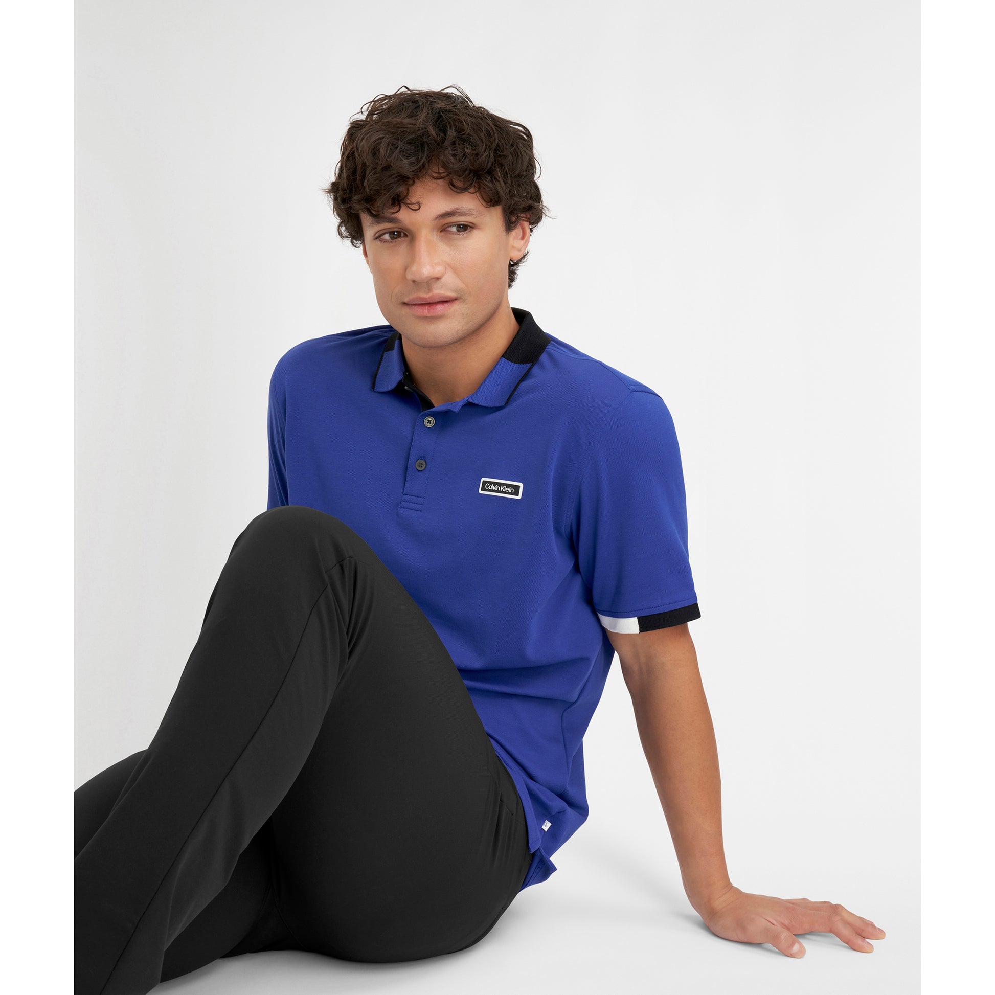 Calvin Klein Mens Polo with Colour Block Trim