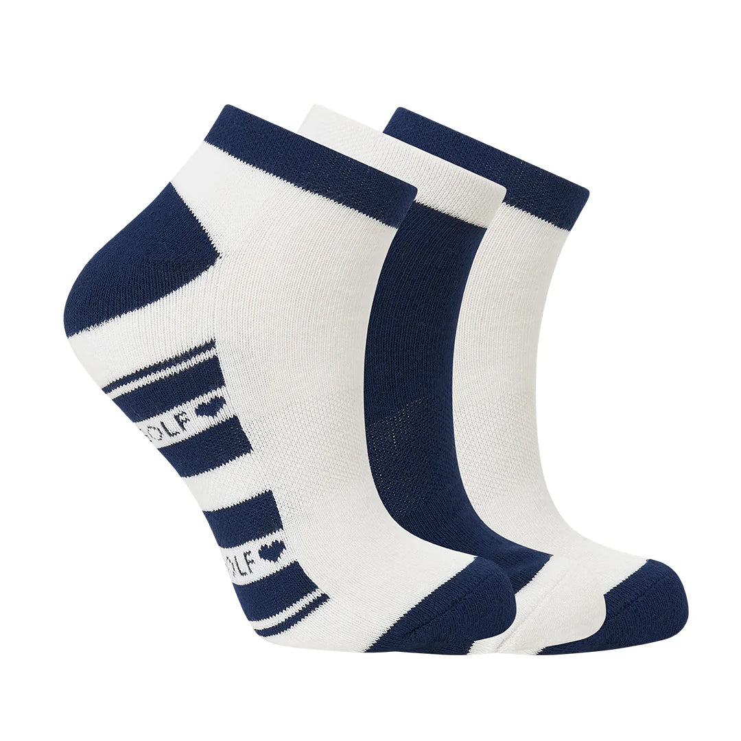 Pure Golf 3 Pair Pack of Cotton-Rich Socks in Navy