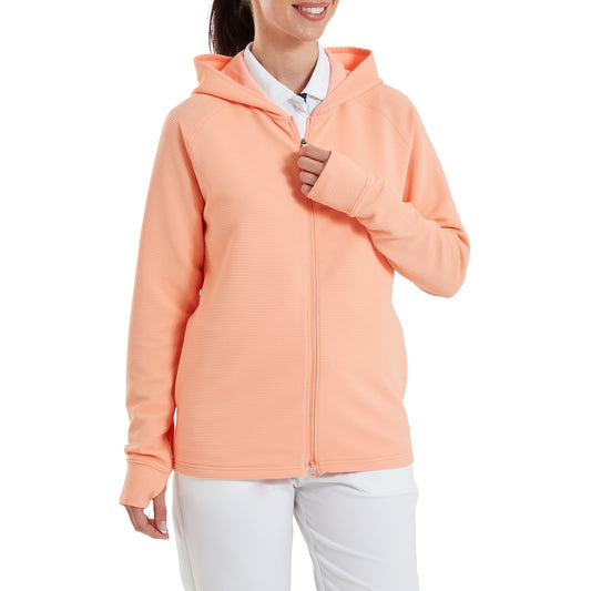 FootJoy Ladies Mid-Weight Hooded Ribbed Jacket Perfect for Golf & Casual Wear