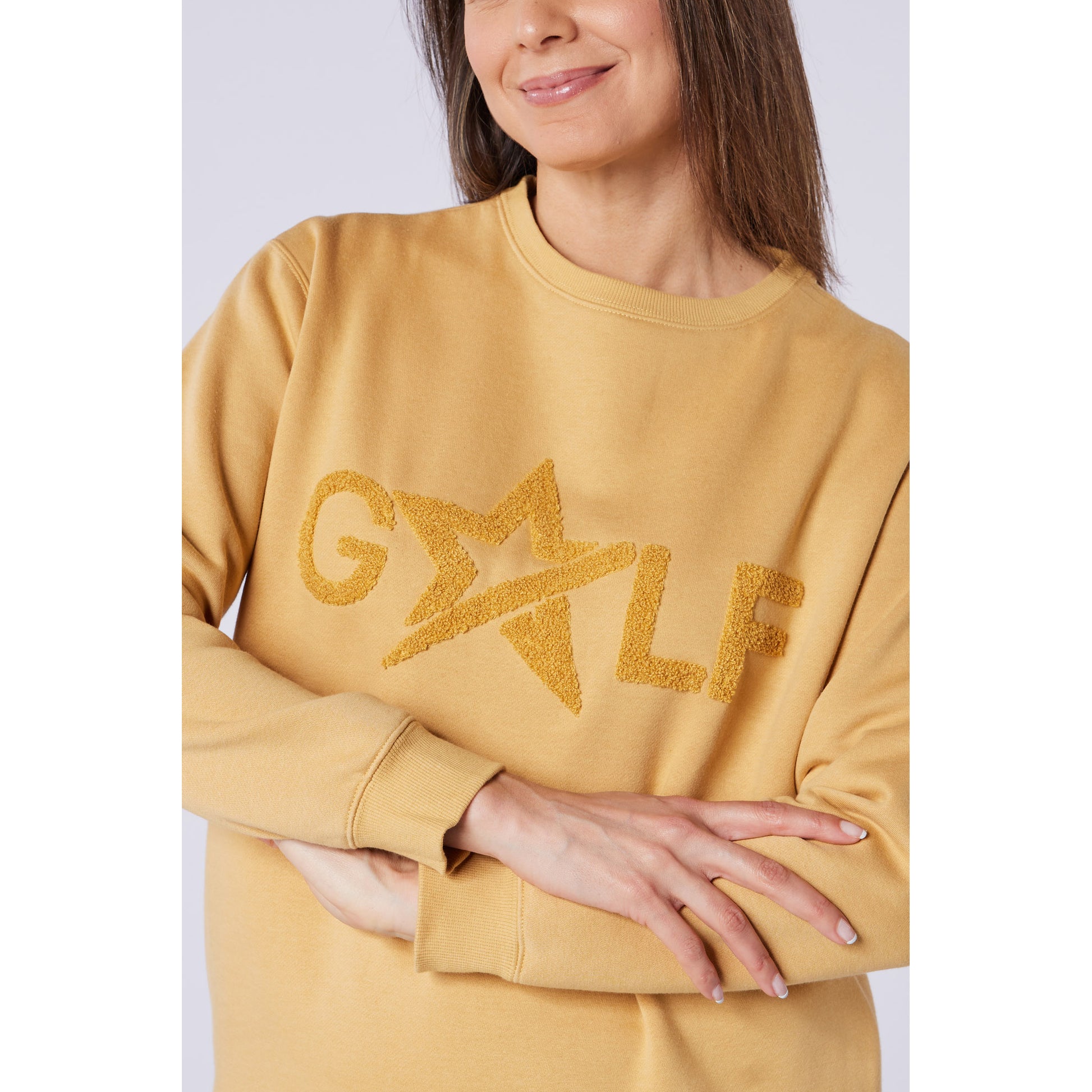 Swing Out Sister Ladies Brushed-Backed Embossed Golf Sweatshirt