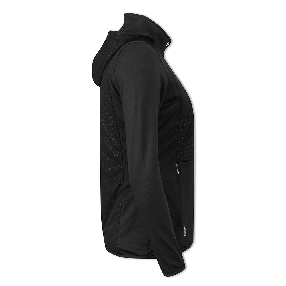Glenmuir Ladies Black Hooded Hybrid Jacket - Feminine Style & Performance for Every Round