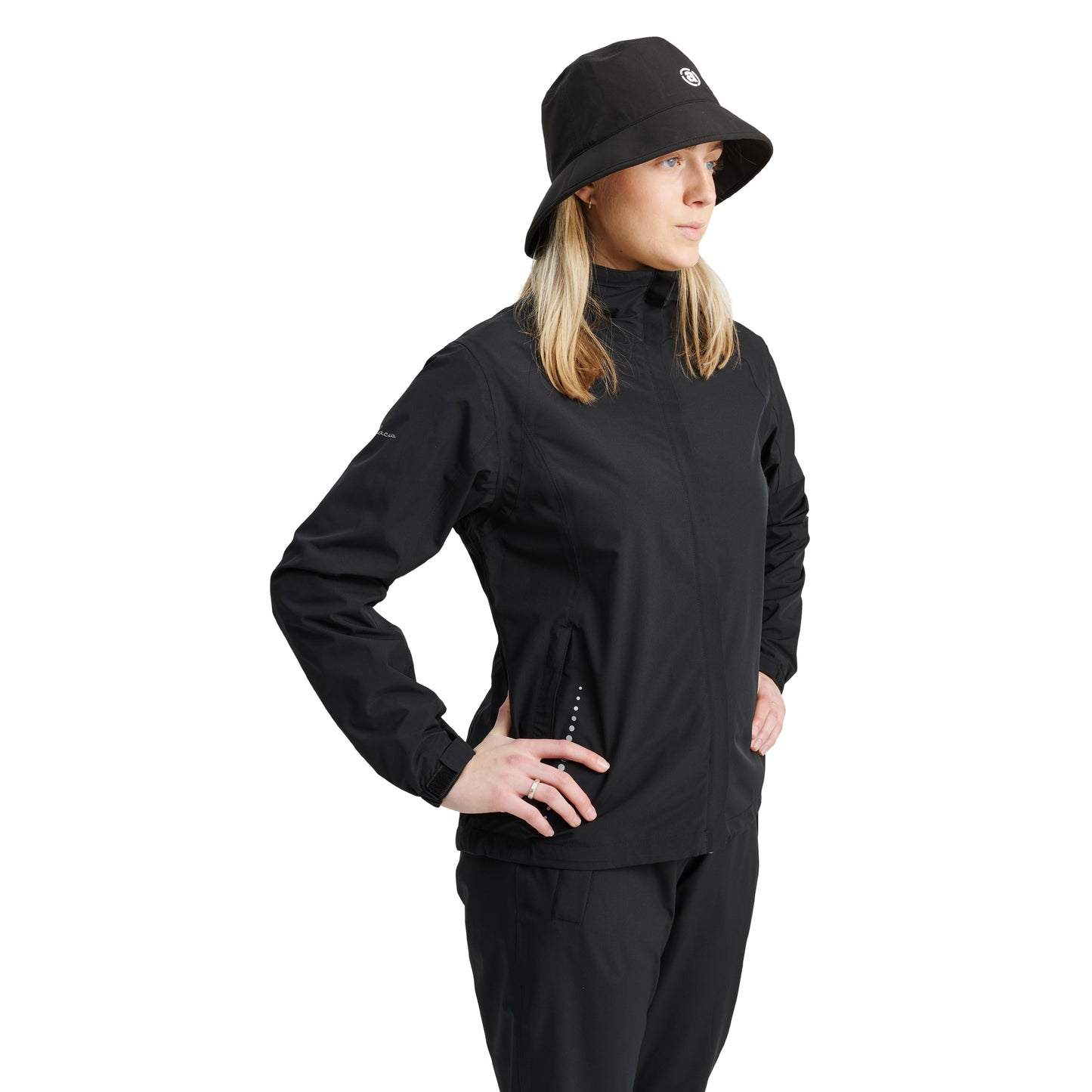 Abacus Ladies Links Stretch Rain Jacket in Black
