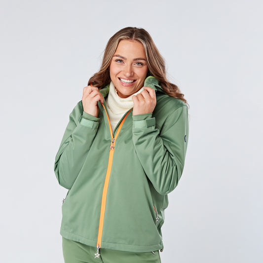 Swing Out Sister Wind Resistant Jacket with Hood in Sage