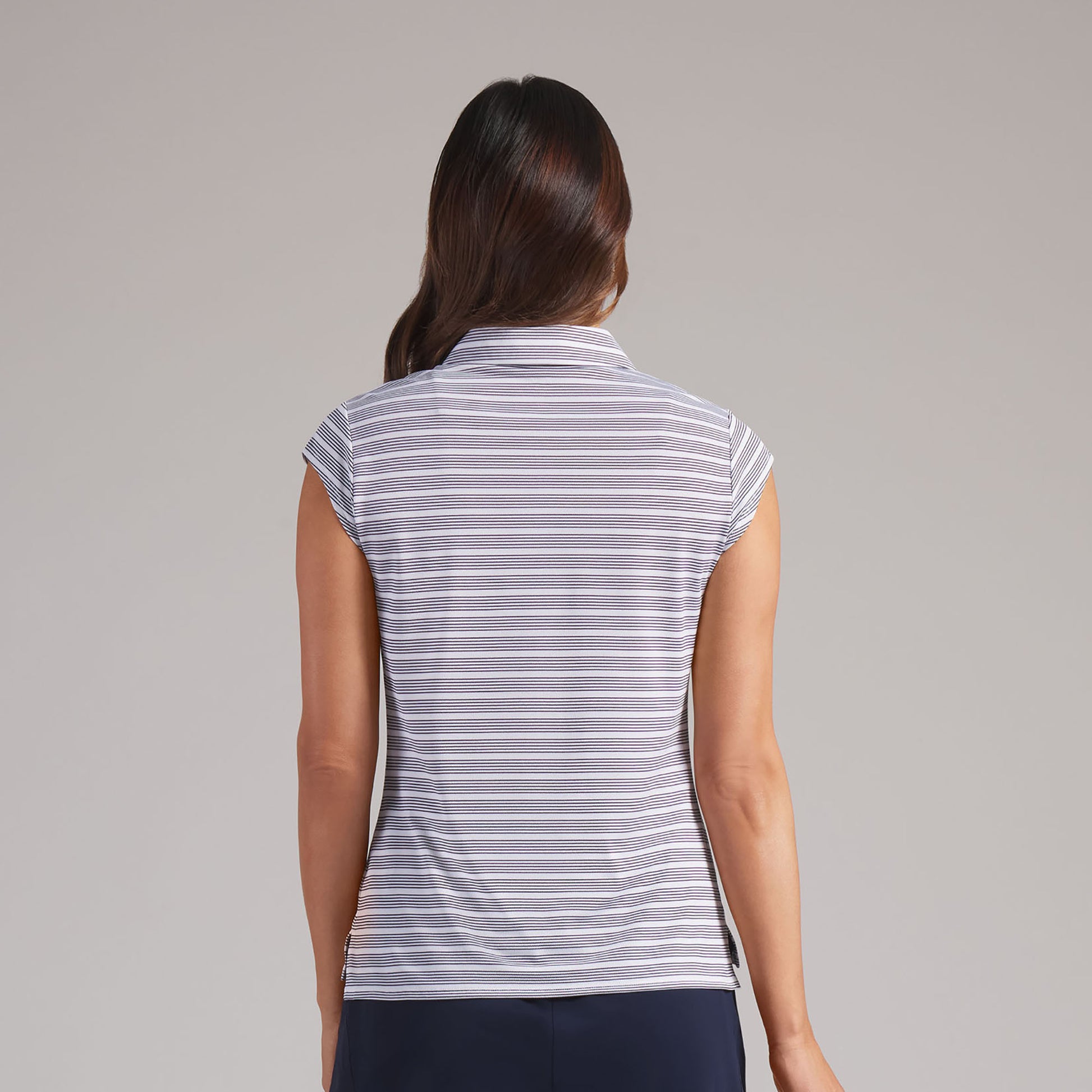 Puma Golf Ladies Pique Stripe Polo with Pretty Cap Sleeves for a Feminine Finish