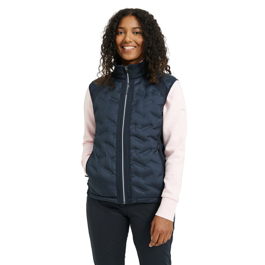 Abacus Ladies Quilted Gilet with Stretch Side Panels in Navy