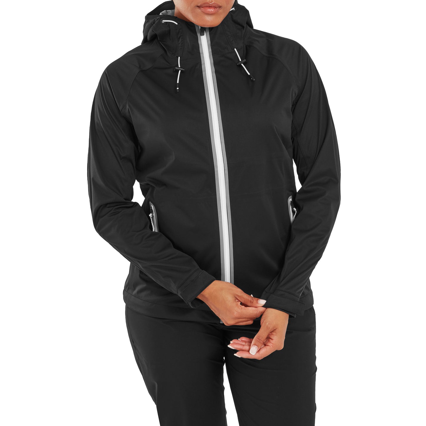 FootJoy Ladies Waterproof Jacket with adjustable Hood in Black