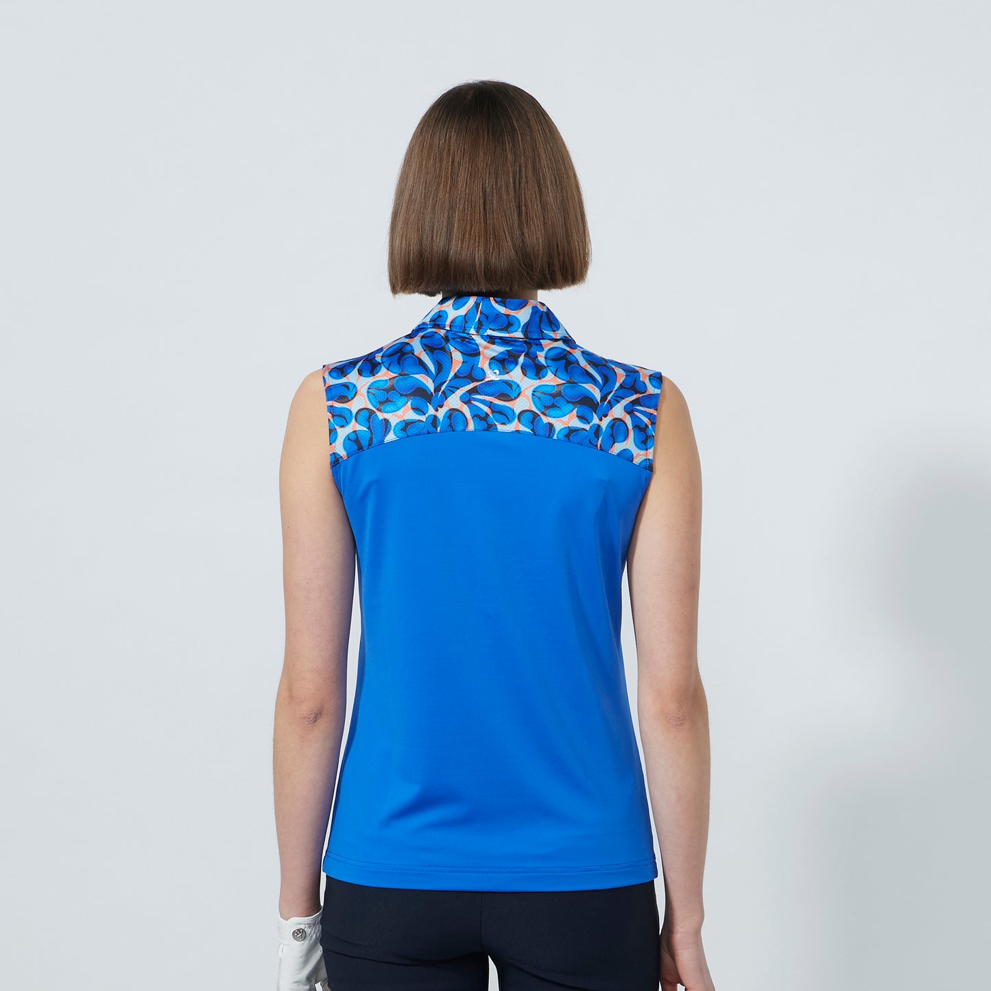 Daily Sports Ladies Sleeveless Gathered Polo with Print on Shoulders