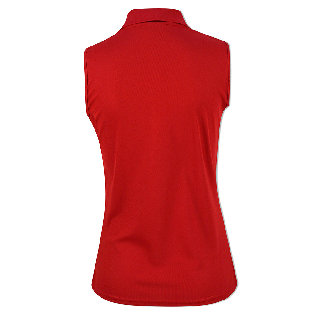 Glenmuir Ladies Sleeveless Pique Polo with Stretch in Garnet Red