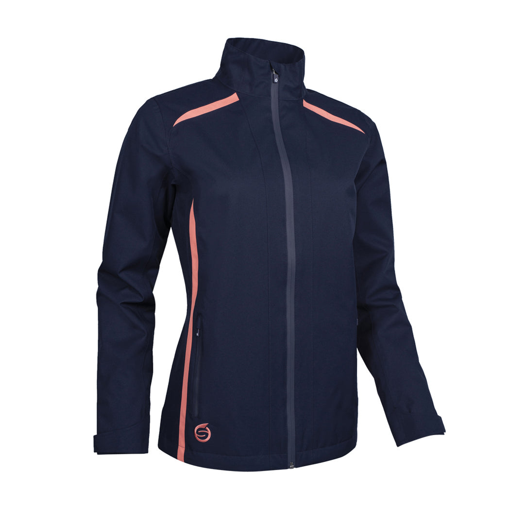 Sunderland Ladies Lightweight Waterproof Jacket with Lifetime Guarantee in Navy/Coral