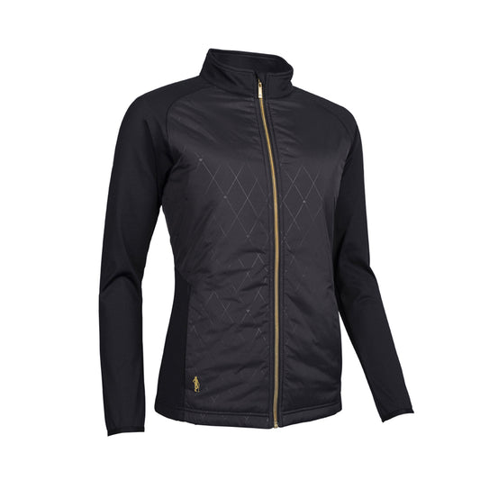 Glenmuir Ladies Thermal Hybrid Jacket with Subtle Diamond Print in Black