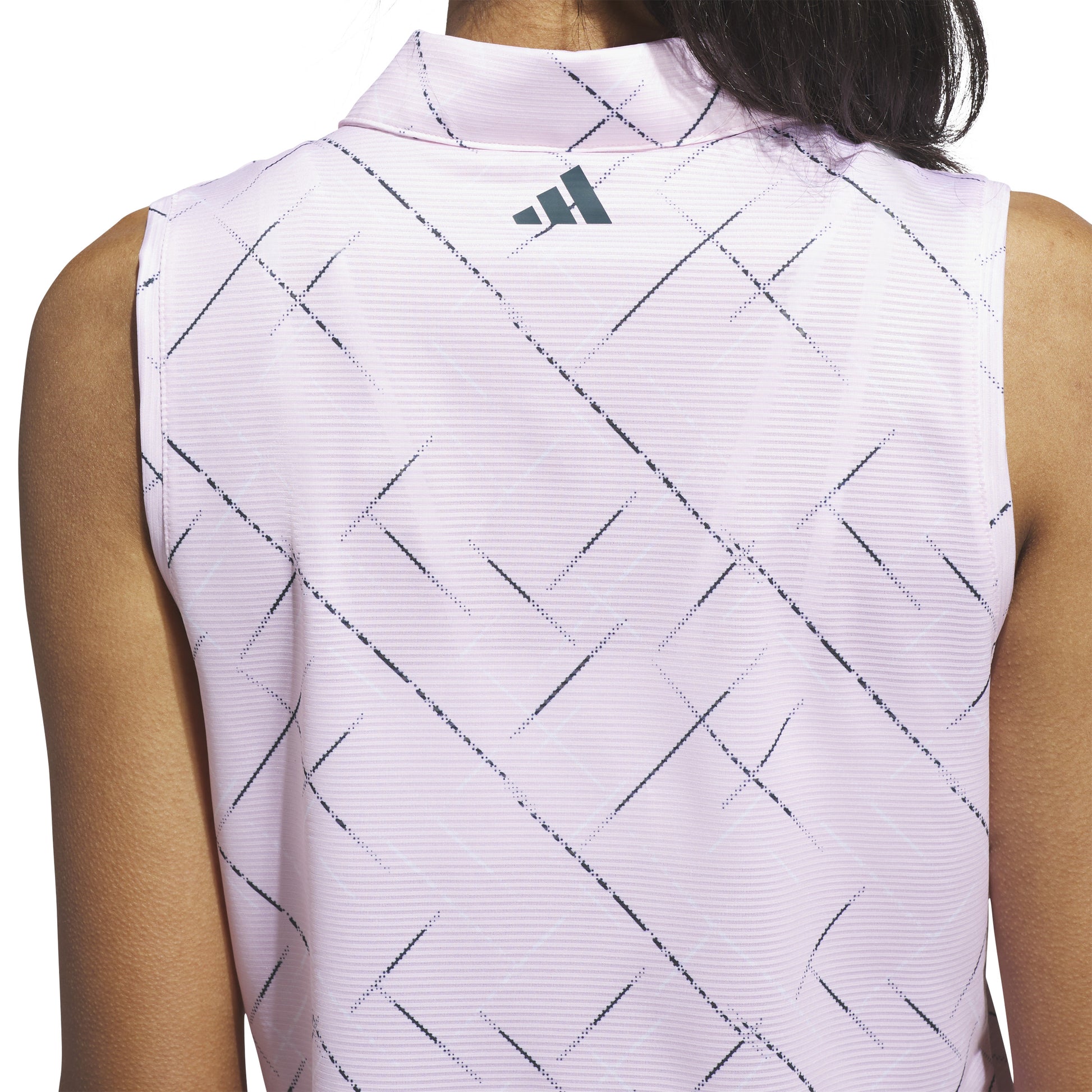 adidas Golf Ladies Linear Print Sleeveless Polo
