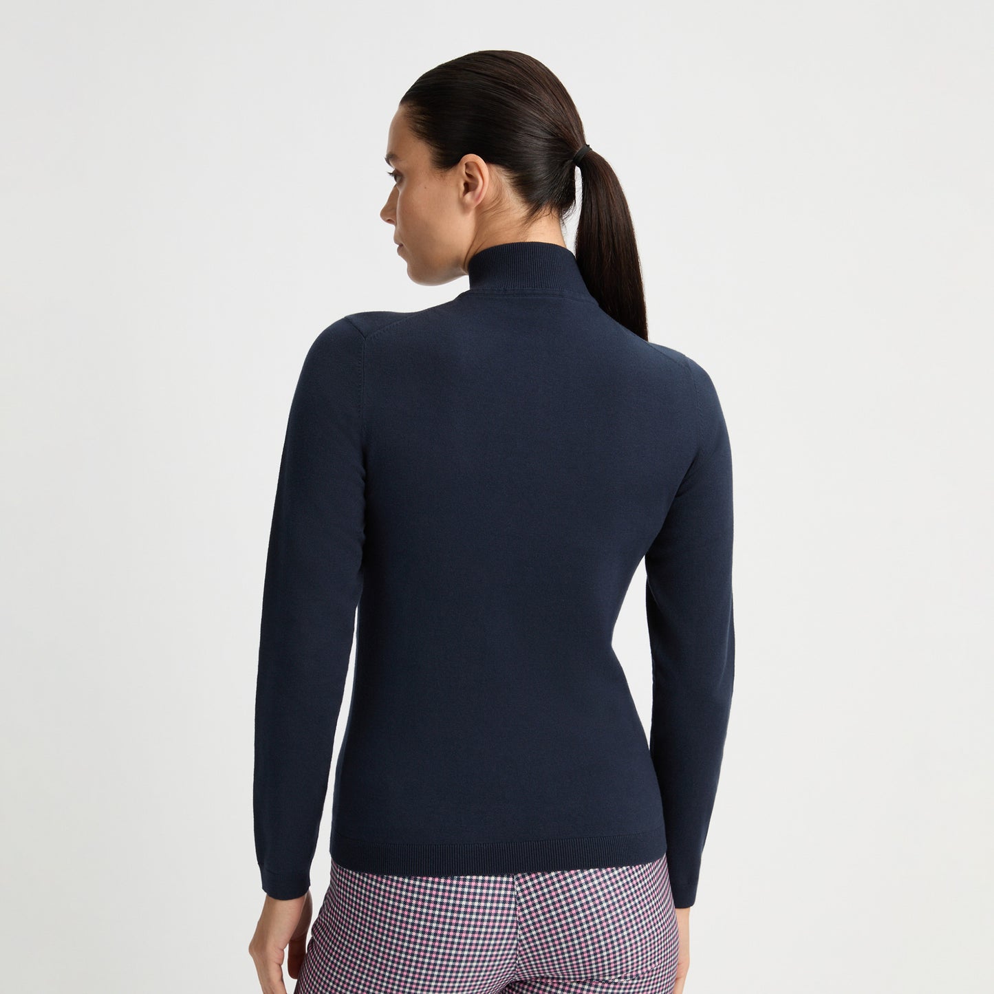 Rohnisch Ladies Navy Knitted Zip-Neck Sweater - Last One XL Only Left