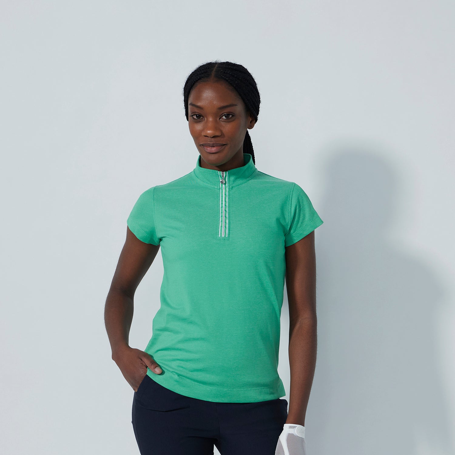 Daily Sports Ladies Cap Sleeve Polo with Half Zip 