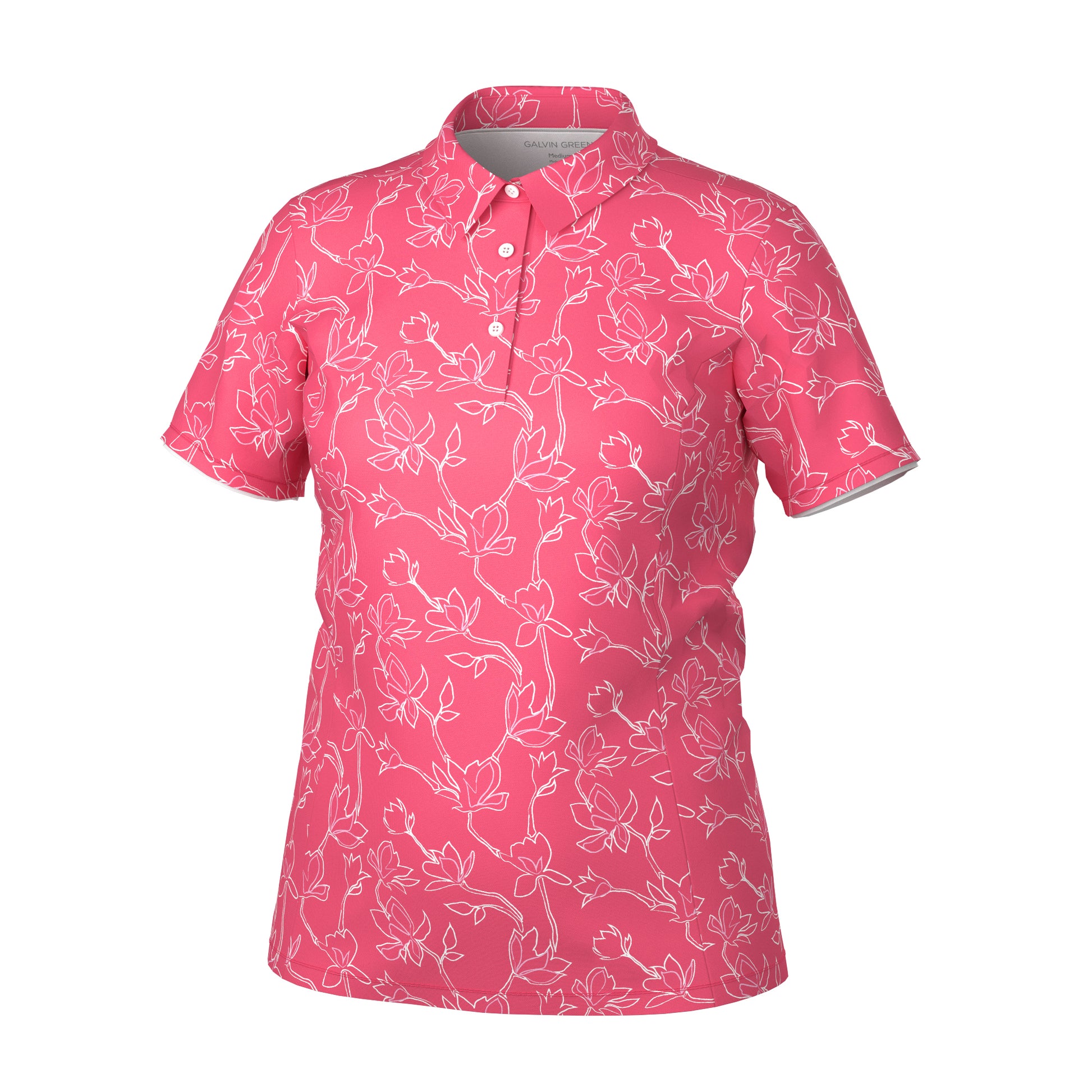 Galvin Green Ladies VENTIL8 PLUS Short Sleeve Polo with Floral Print  in Camelia Rose