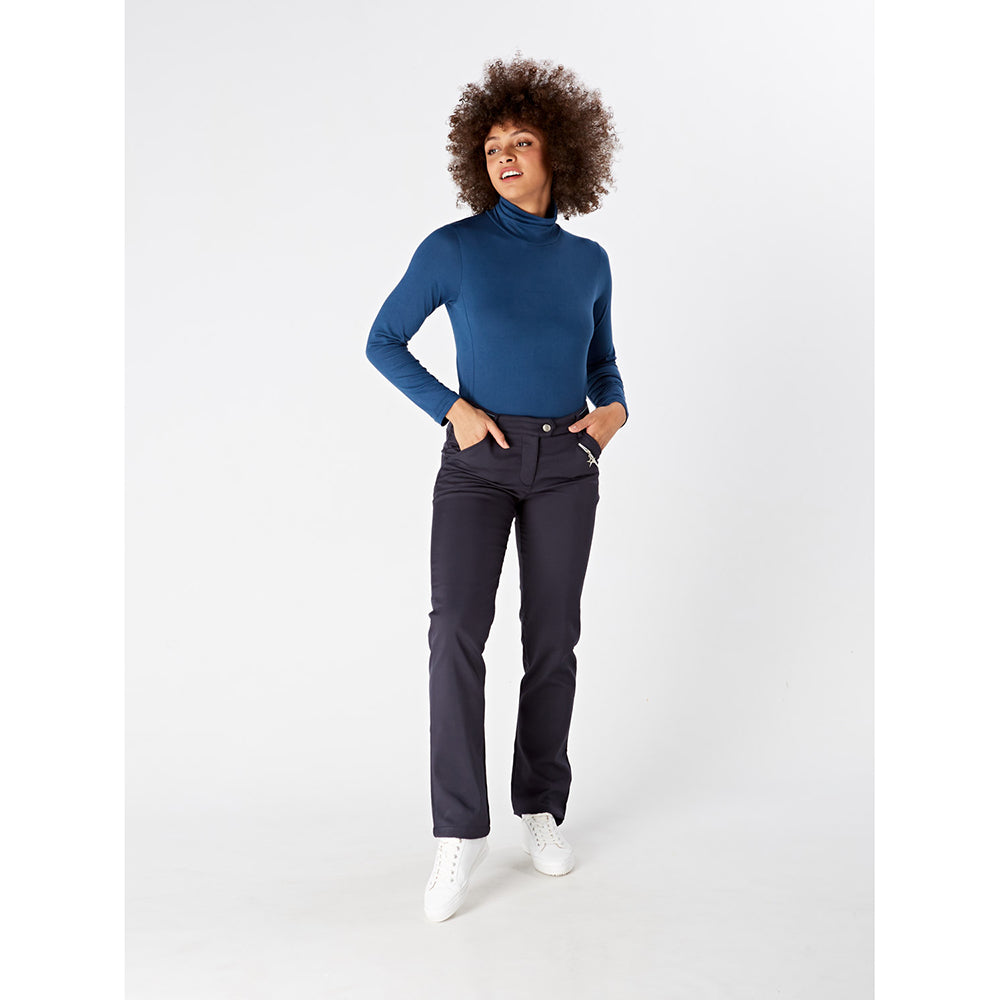 Swing Out Sister Ladies Long Sleeve Roll Neck in Lapis Blue