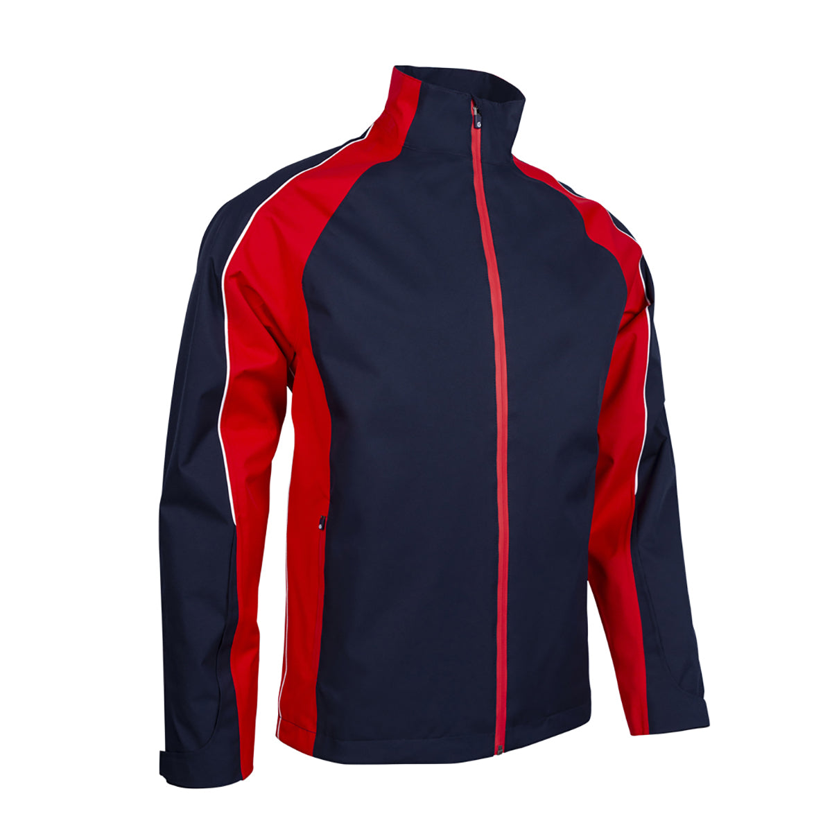 Sunderland Mens Navy Waterproof Jacket with Piping, Red Contrast Panels and Lifetime Guarantee