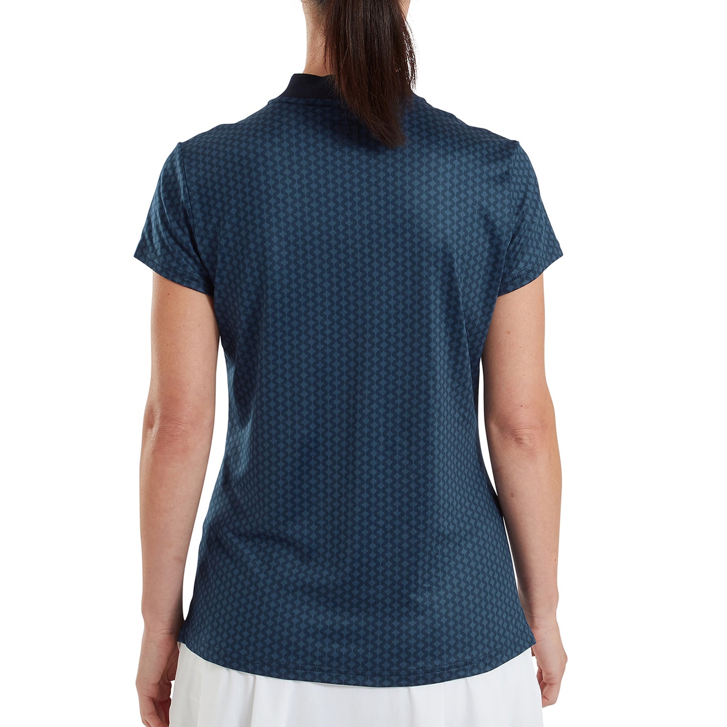 FootJoy Ladies Zip Blade Cap Sleeve Top in Navy