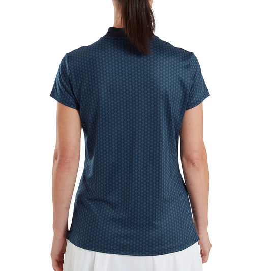 FootJoy Ladies Zip Blade Cap Sleeve Top in Navy