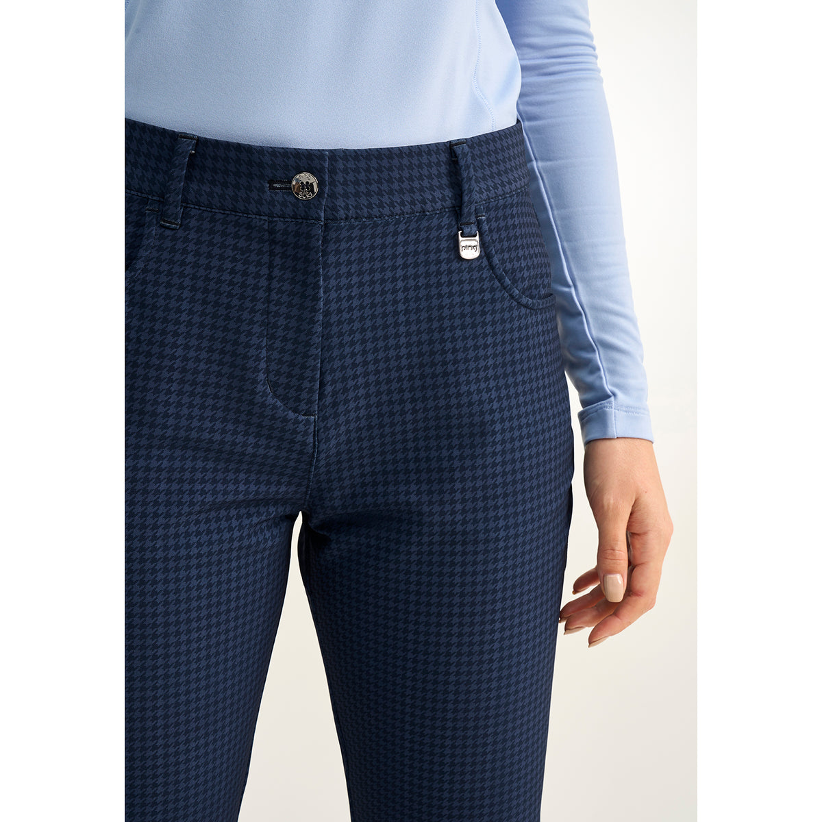 PING Ladies Thermal Golf Trousers with Chic Houndstooth Print