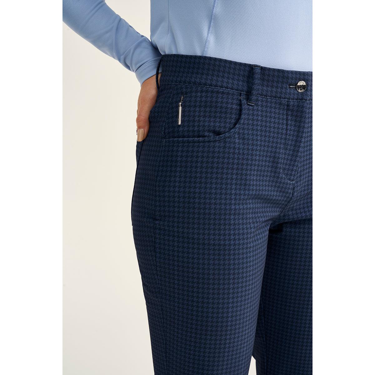 PING Ladies Thermal Golf Trousers with Chic Houndstooth Print