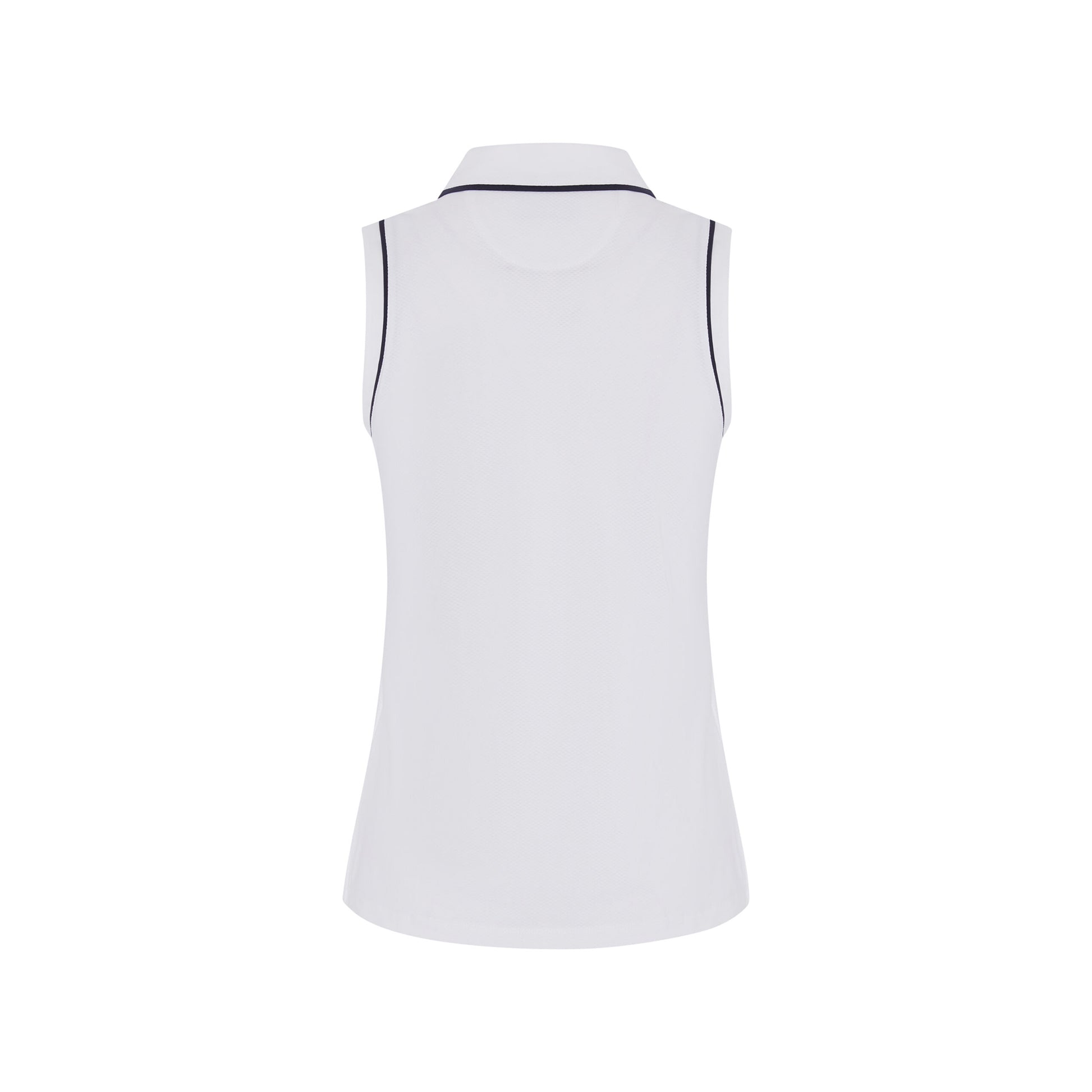 Original Penguin Women's Sleeveless Polo in Bright White with Contrast Piping