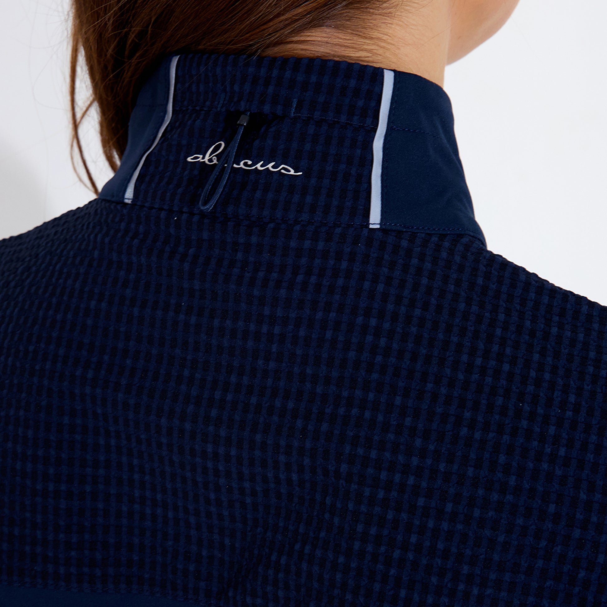 Abacus Ladies Half-Sleeve Textured Hybrid Wind Jacket in Navy