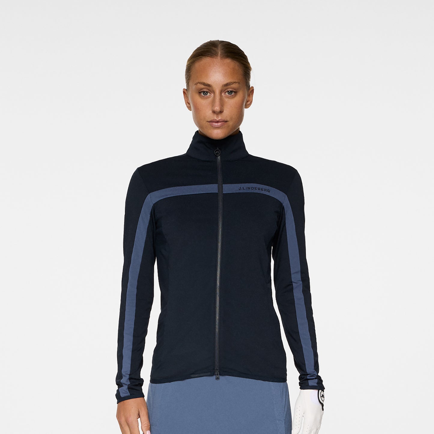J.Lindeberg Ladies Lighweight Full Zip Mid-Layer Jacket in Navy