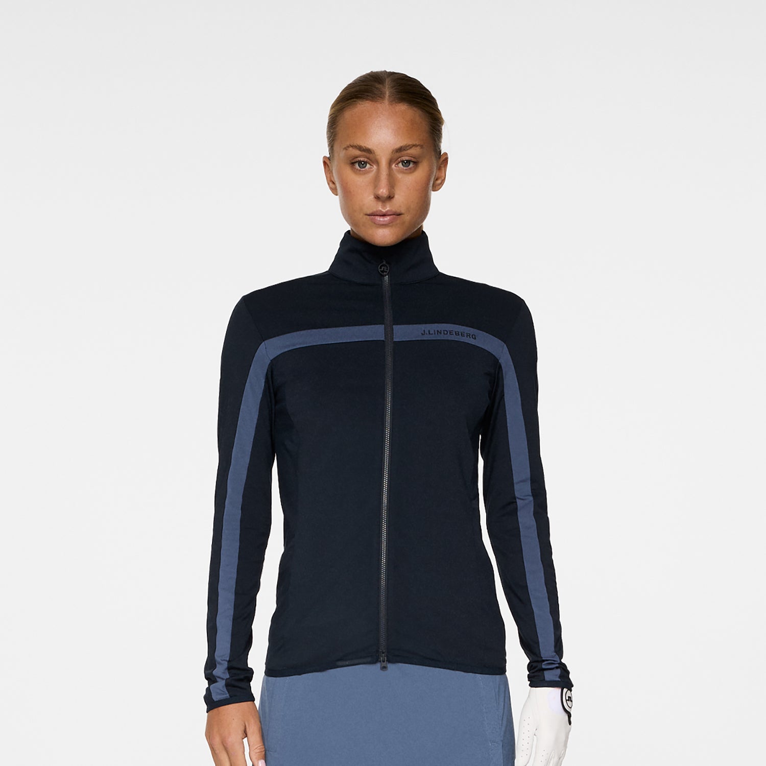 J.Lindeberg Ladies Lighweight Full Zip Mid-Layer Jacket in Navy