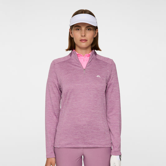 J.Lindeberg Ladies Heathered Zip-Neck Mid-Layer