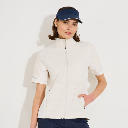Abacus Ladies Half-Sleeve Textured Hybrid Wind Jacket