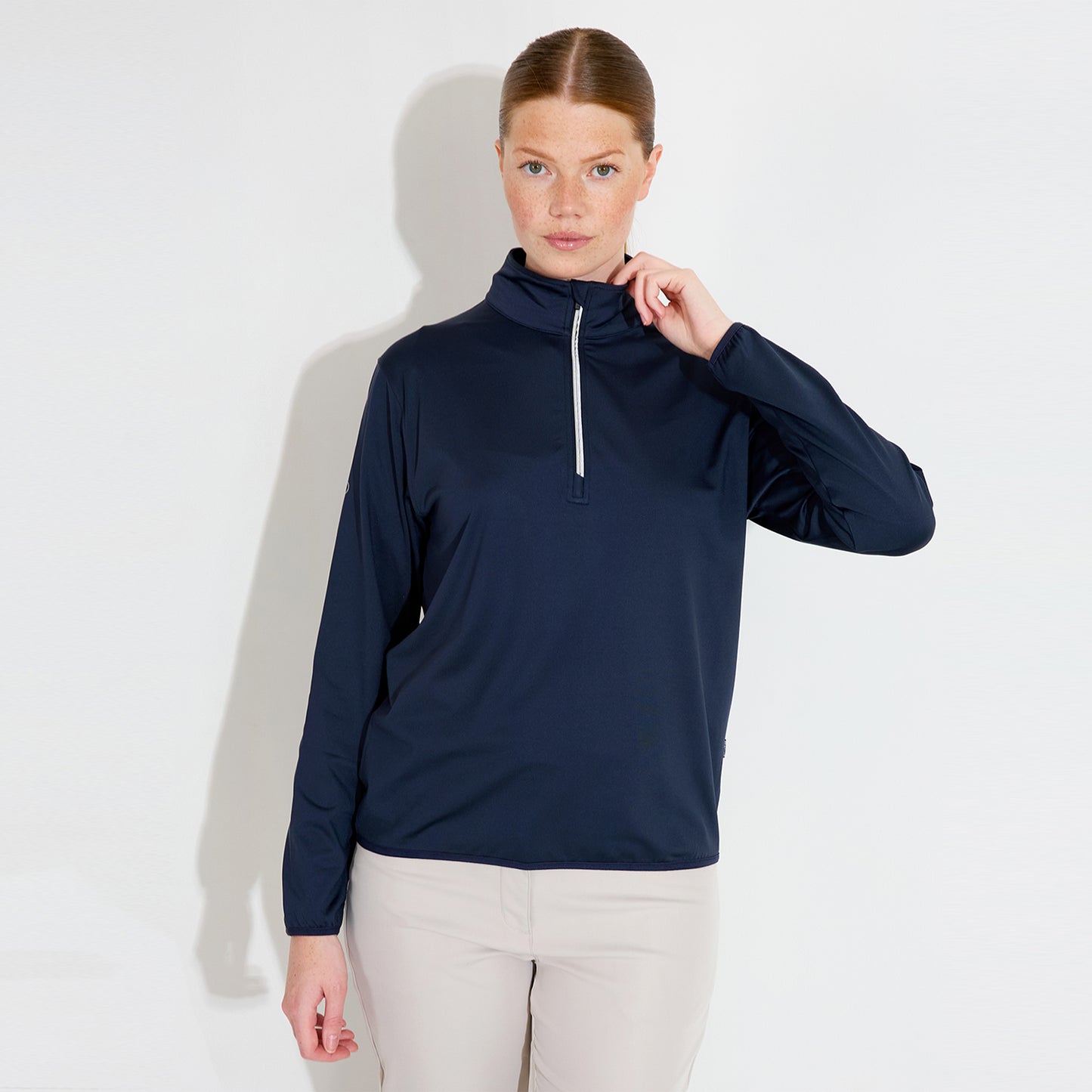 Abacus Ladies Navy Zip-Neck Fleece  