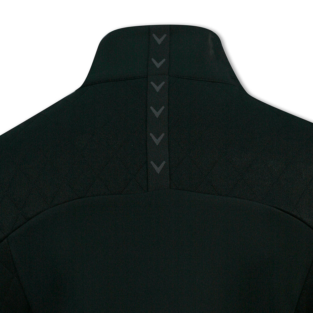 Callaway Ladies Long Sleeve Quilted Knit Stretch Top in Caviar Black