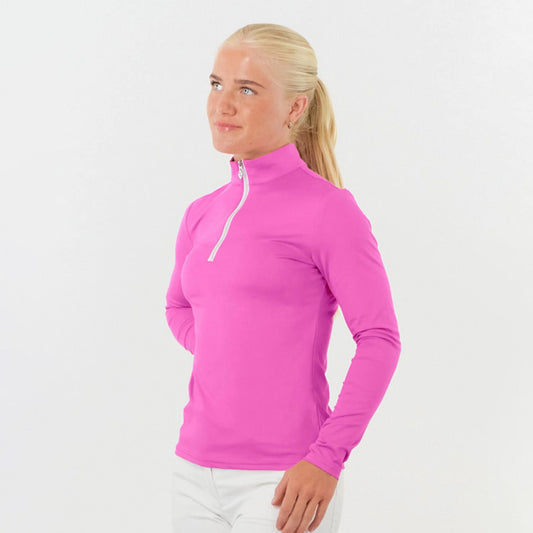 Pure Ladies Lightweight Mid-Layer Top in Azalea Pink