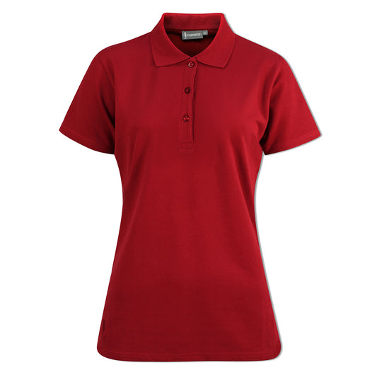 Glenmuir Ladies Pique Short-Sleeve Polo with Soft Cotton Finish in Garnet