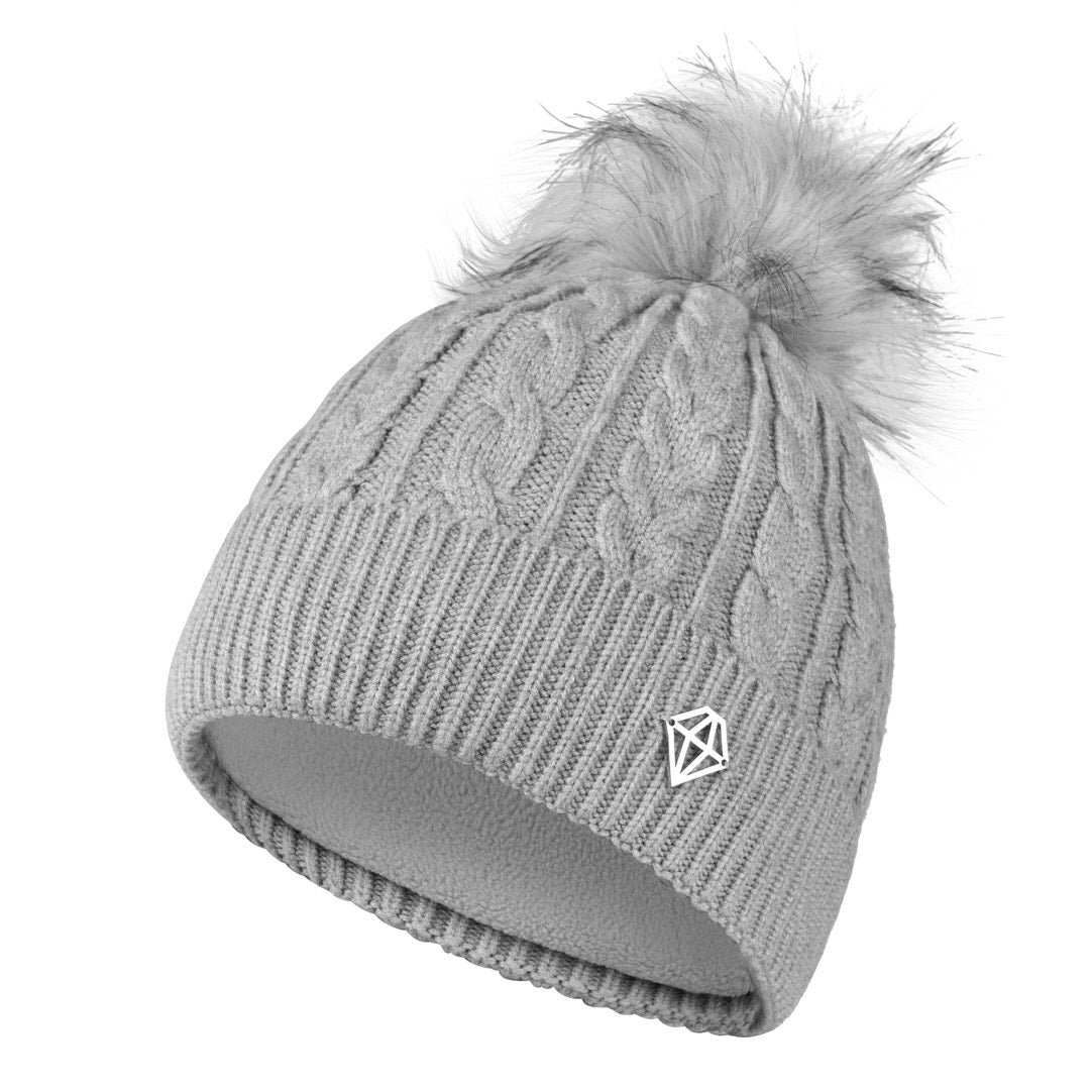 Pure Golf Ladies Lined Waterproof Bobble Hat with Cable Knit Design