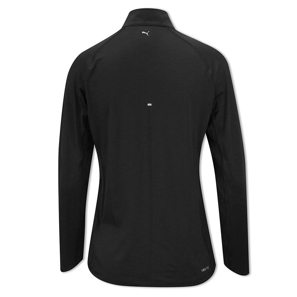 PUMA-537498-09-Puma Black Heather: Puma Ladies 1/4 Zip YOU-V Long Sleeve Top with UPF 50+