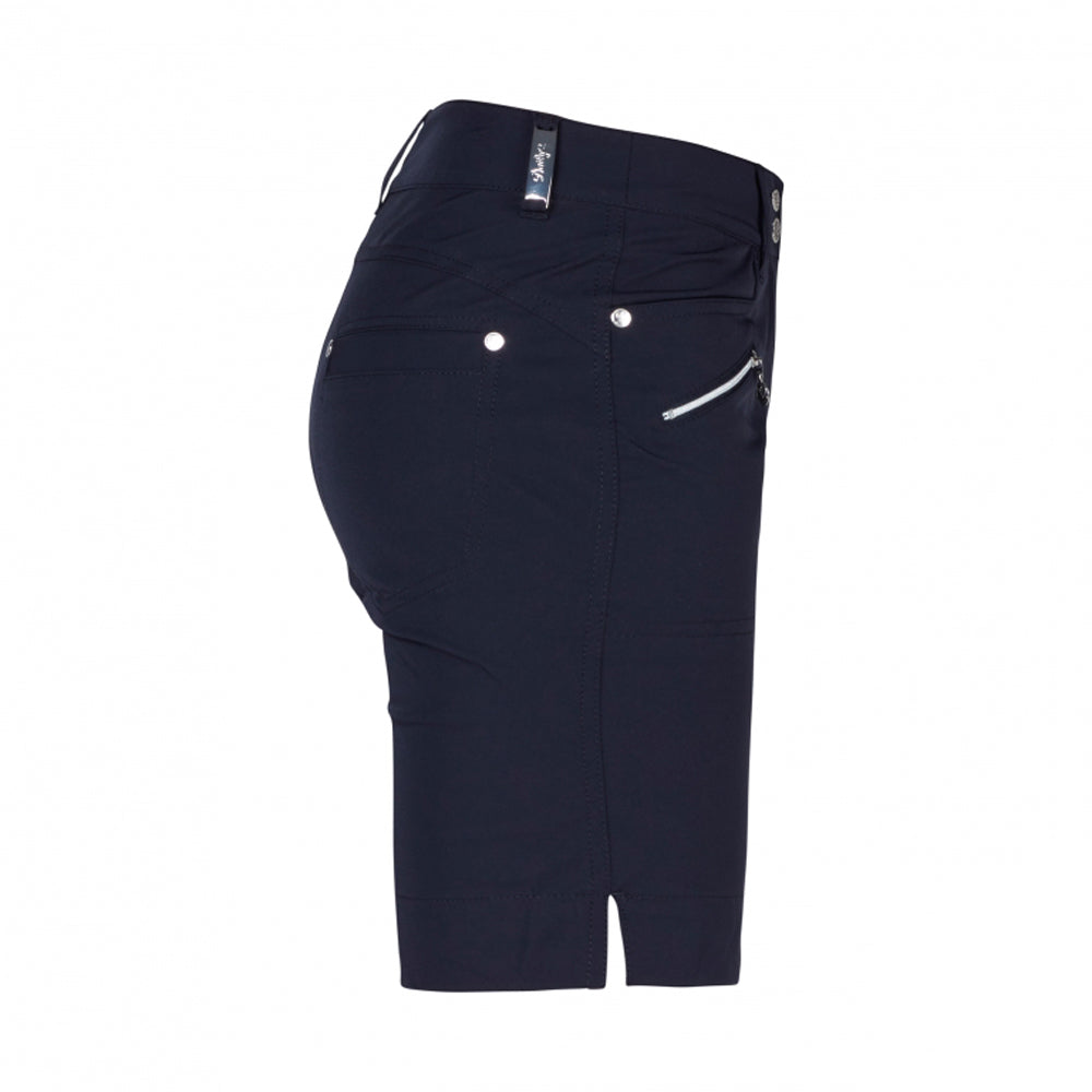 Daily Sports Ladies Pro-Stretch Shorter-Length Shorts with Straight Leg Fit in Navy Blue