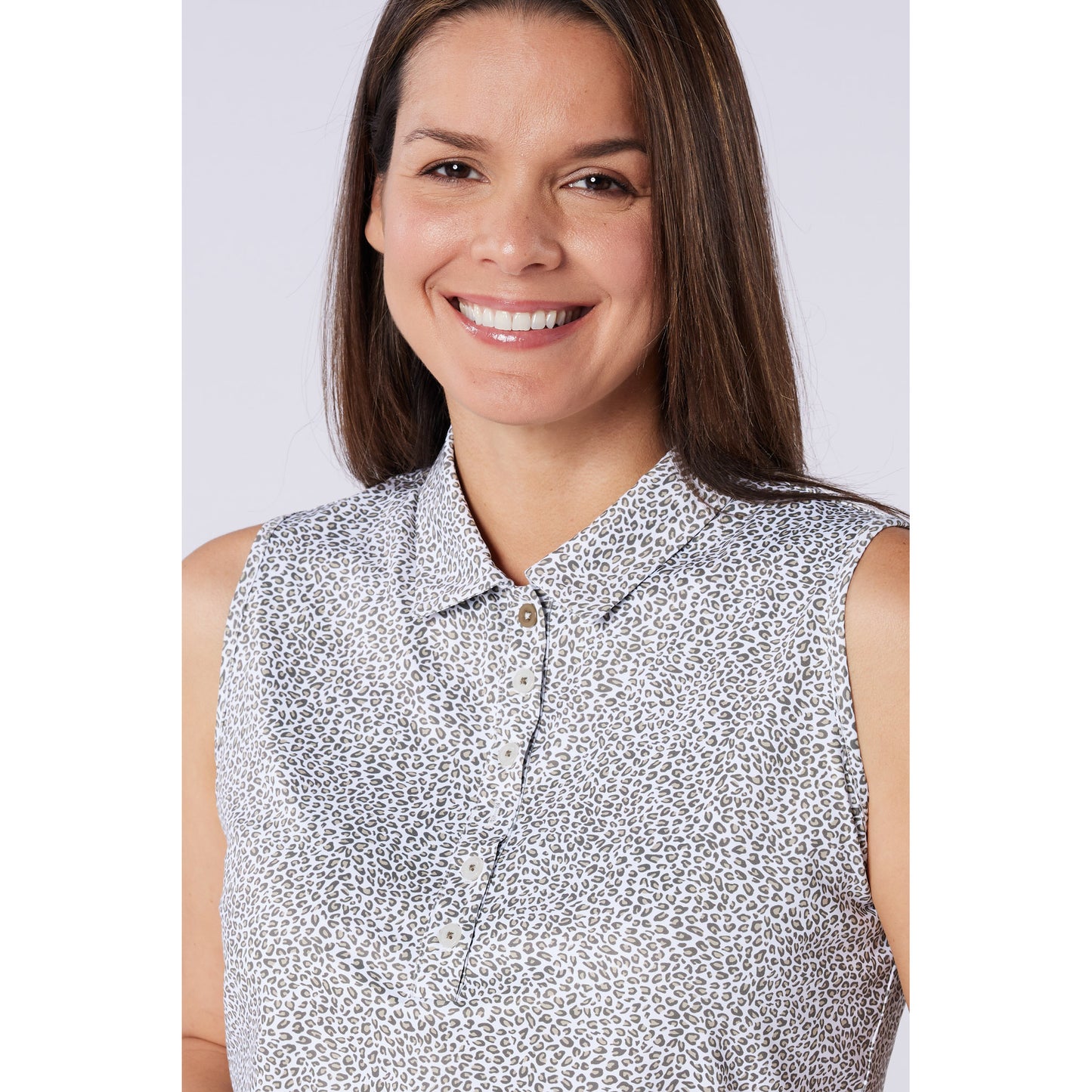 Swing Out Sister Ladies Nala Sleeveless Polo in Snow Queen