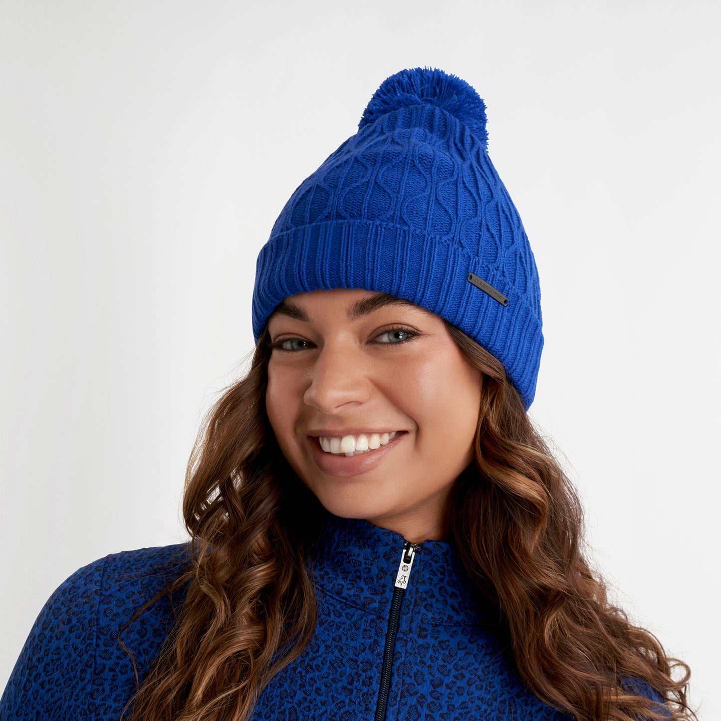 Green Lamb Ladies Fleece Lined Knitted Bobble Hat