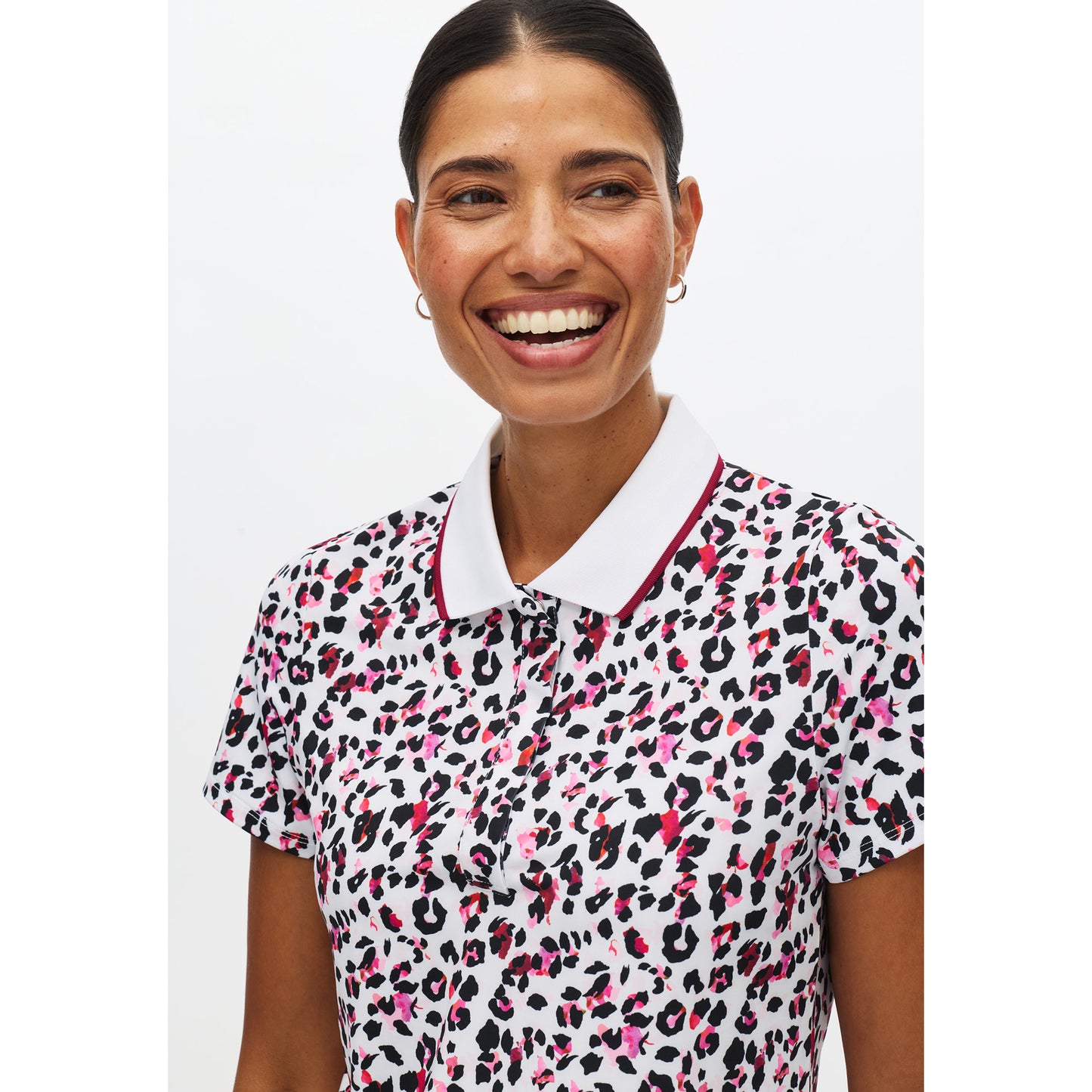 Rohnisch Women's Short Sleeve Printed Polo for Effortless Swing Style