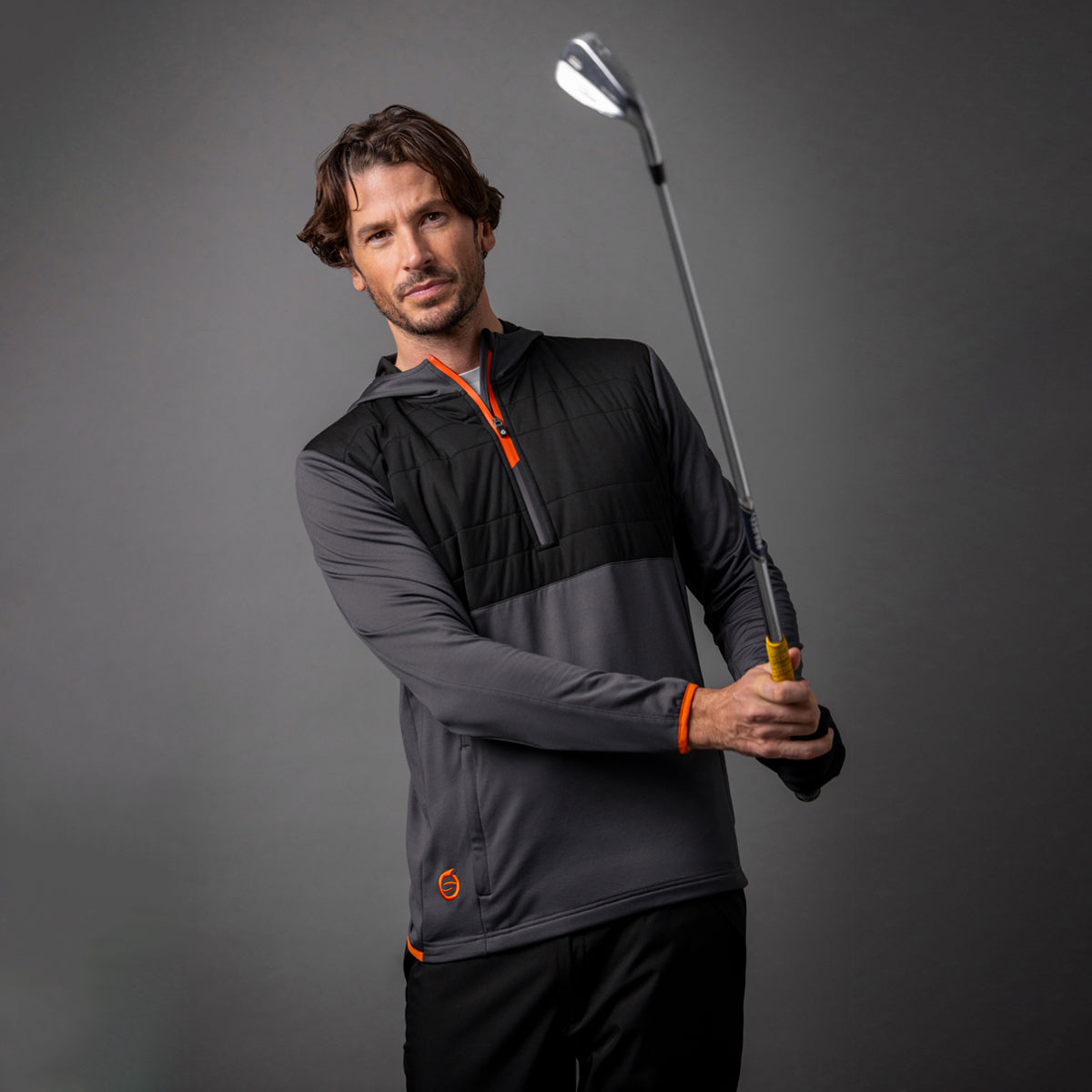 Sunderland Mens Hybrid Showerproof Mid-Layer with Contrast Quilted Panels and Hood